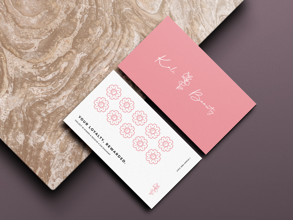 Kali Beauty; Loyalty Cards Version One Mockup