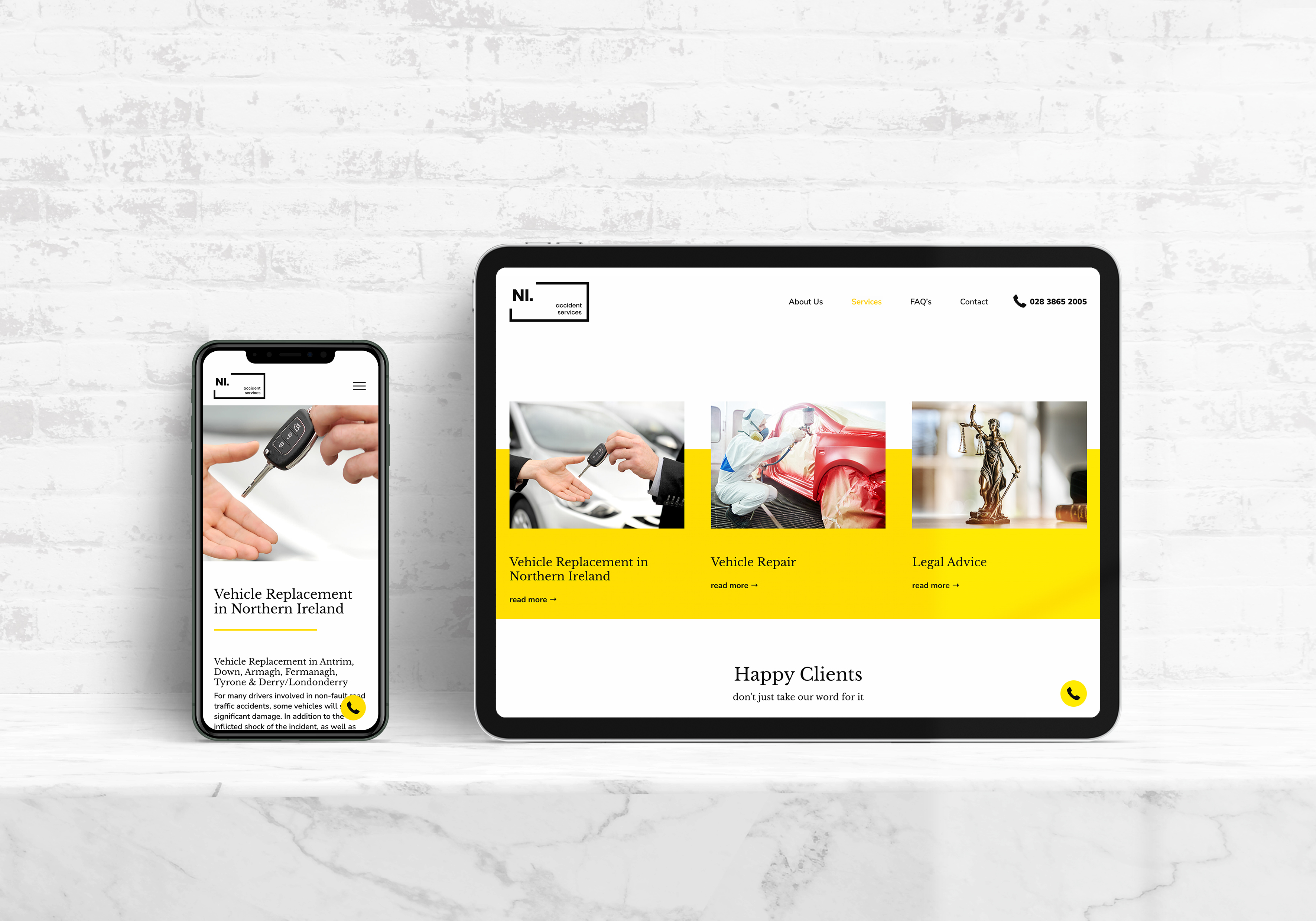 NI Accident Services; Mockup Image One