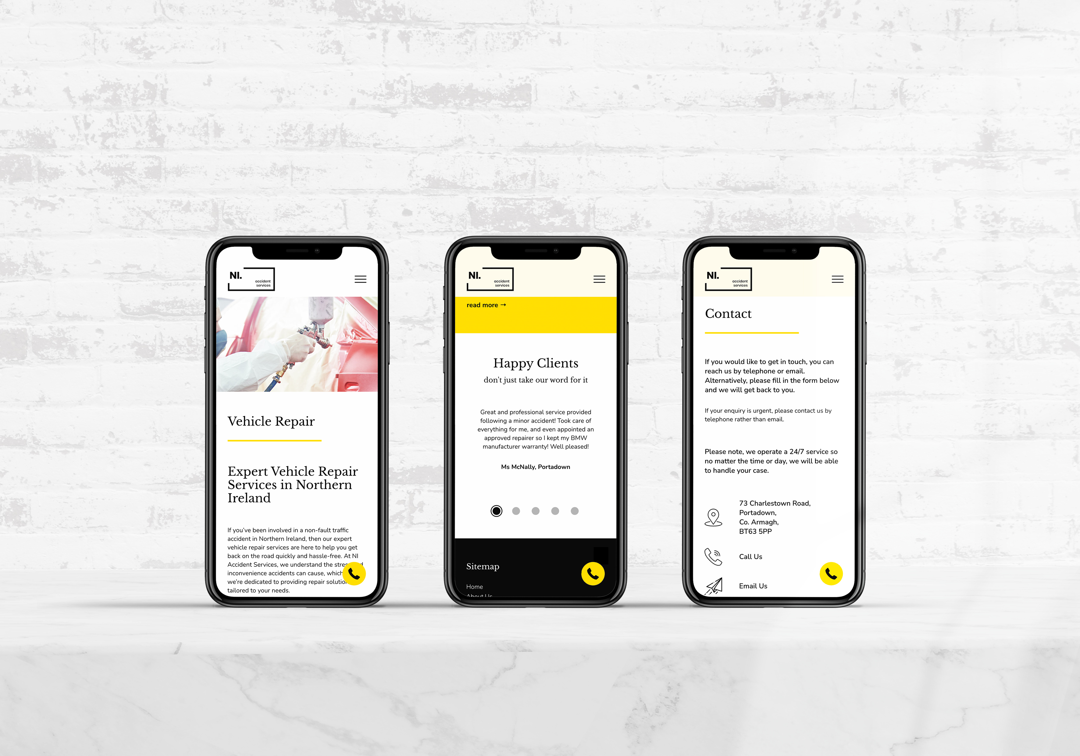 NI Accident Services; Mockup Image Two