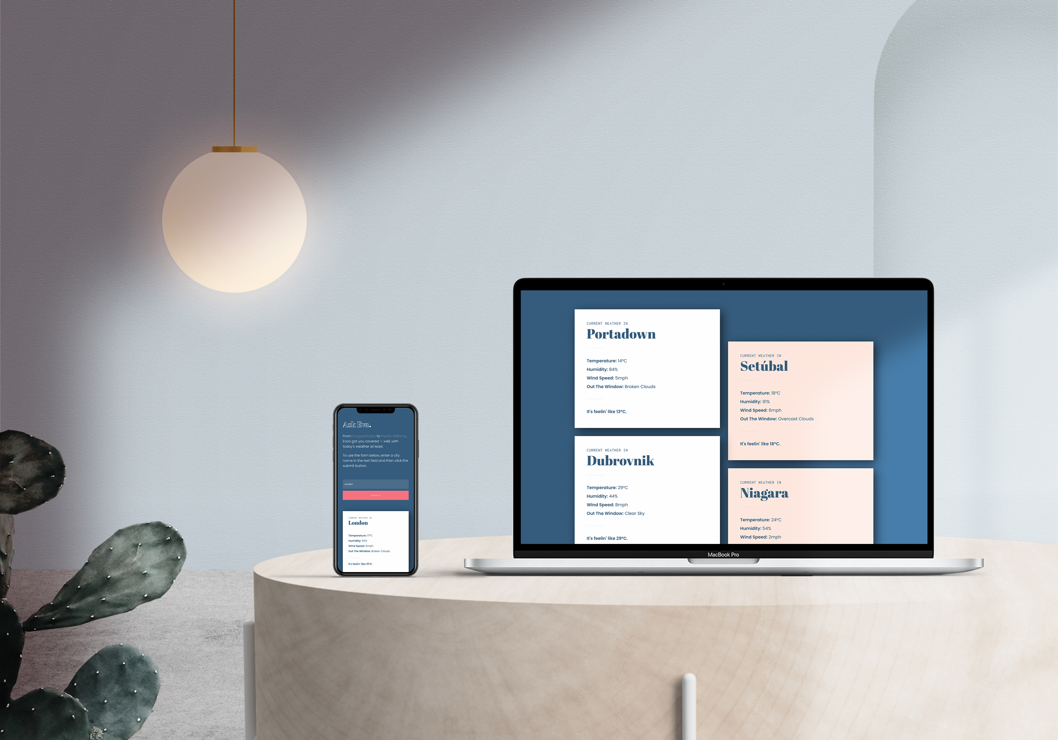 Weather by Eva; Mockup Image One